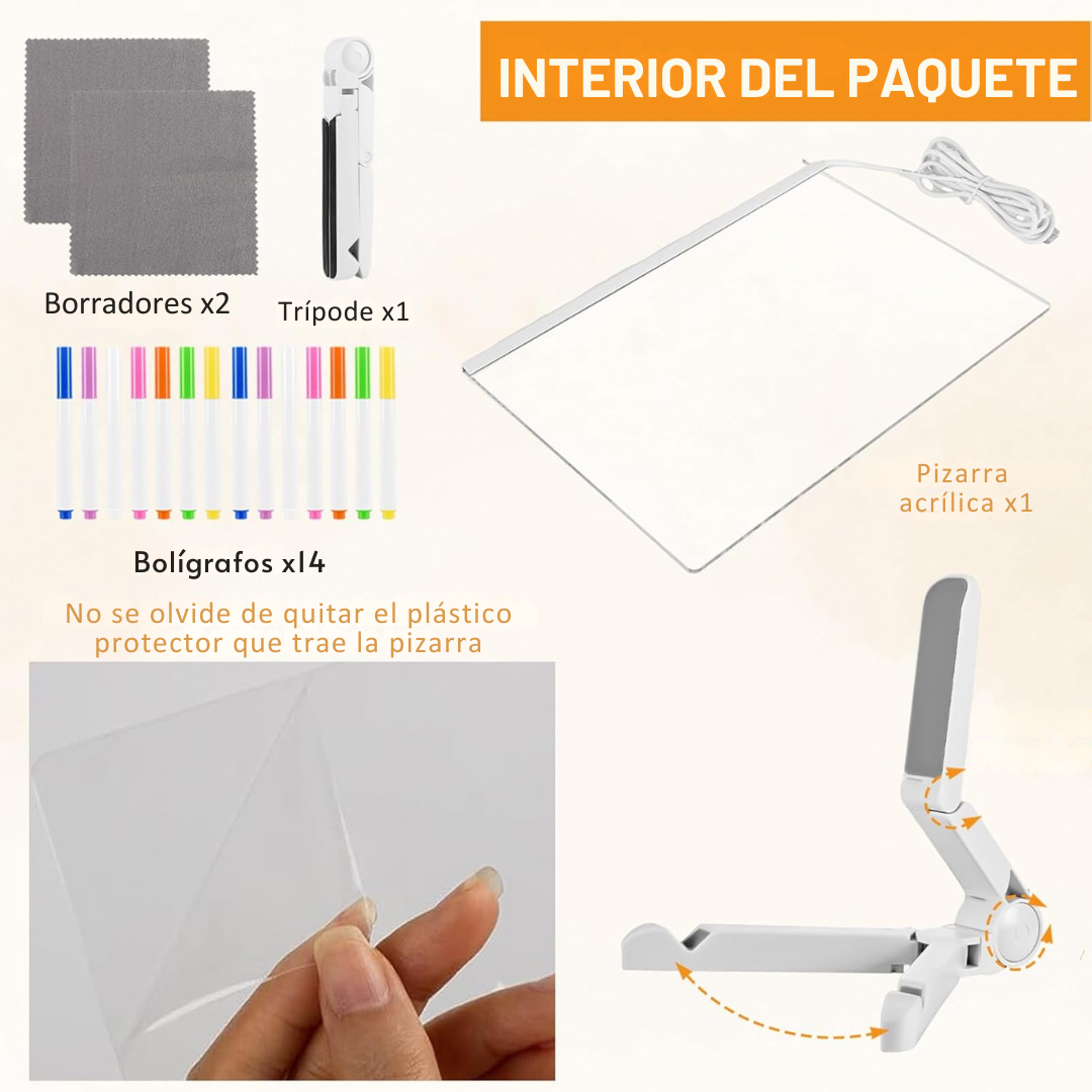 Pizarra acrílica LED